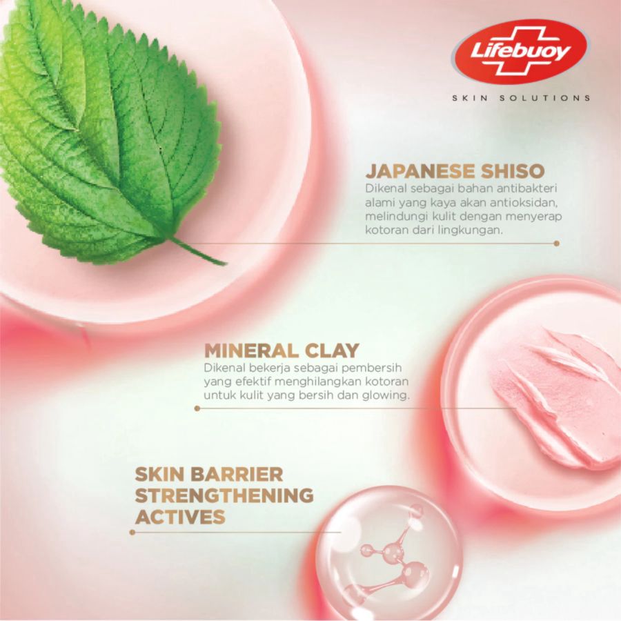 Lifebuoy Japanese Shiso & Mineral Clay Healty Glow Antibacterial Body Wash Refill Pouch