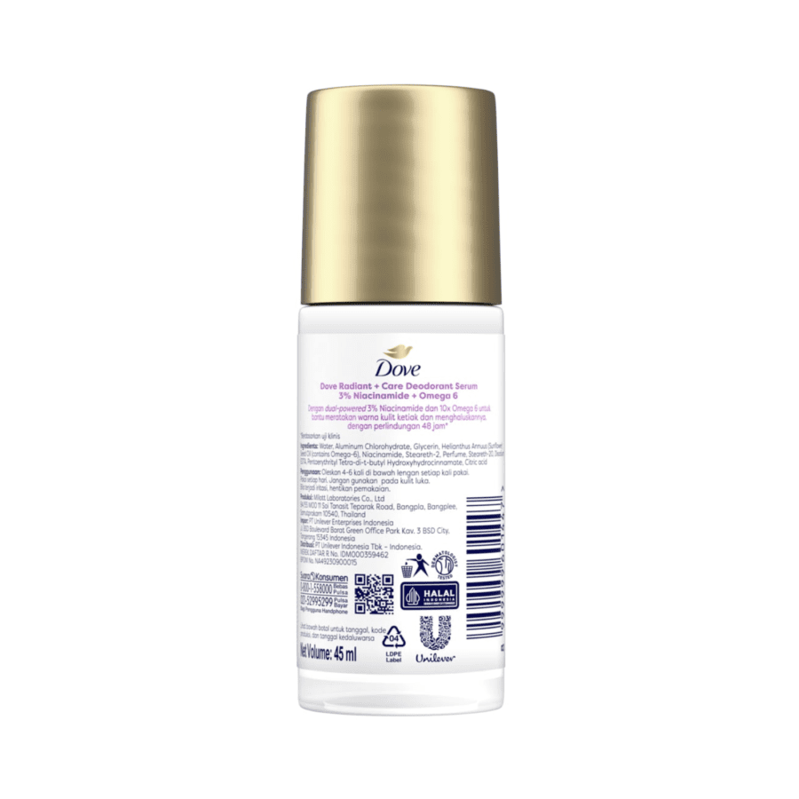 Dove Radiant + Care 3% Niacinamide + 10x Omega 6 Deodorant Serum Roll On 45ml