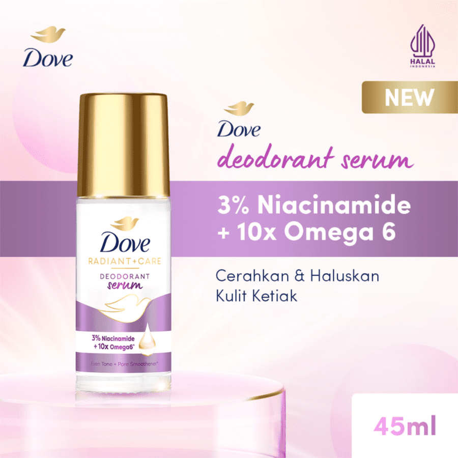 Dove Radiant + Care 3% Niacinamide + 10x Omega 6 Deodorant Serum Roll On 45ml
