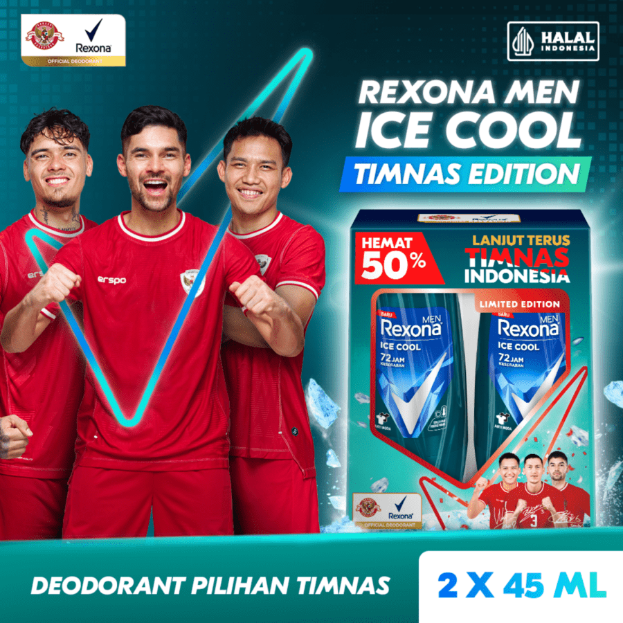 Rexona Men Ice Cool Deodorant Roll On Twinpack 45 ml 2pcs