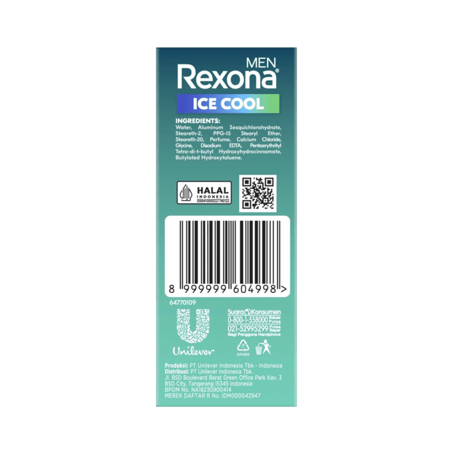 Rexona Men Ice Cool Deodorant Roll On Twinpack 45 ml 2pcs