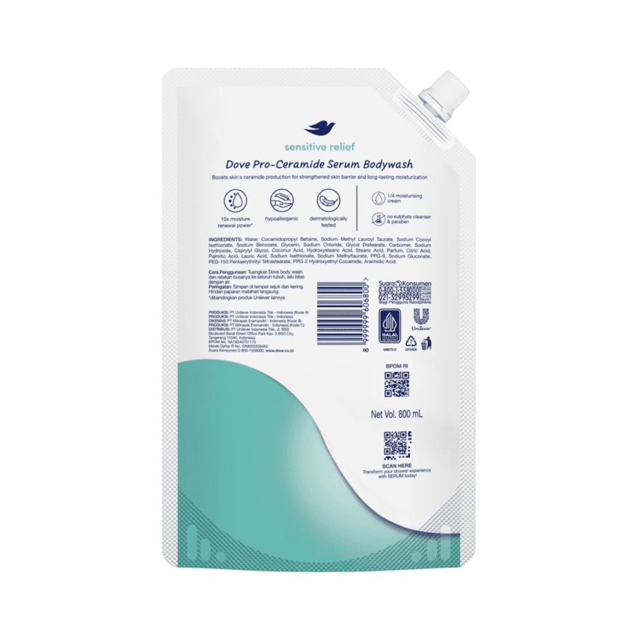 Dove Sensitive Relief Serum Body Wash 800ml