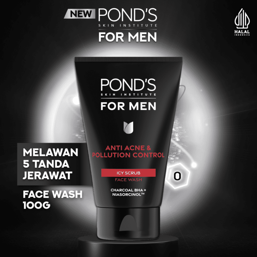Pond's Men Anti Acne & Pollution Control Icy Scrub Face Wash 100gram