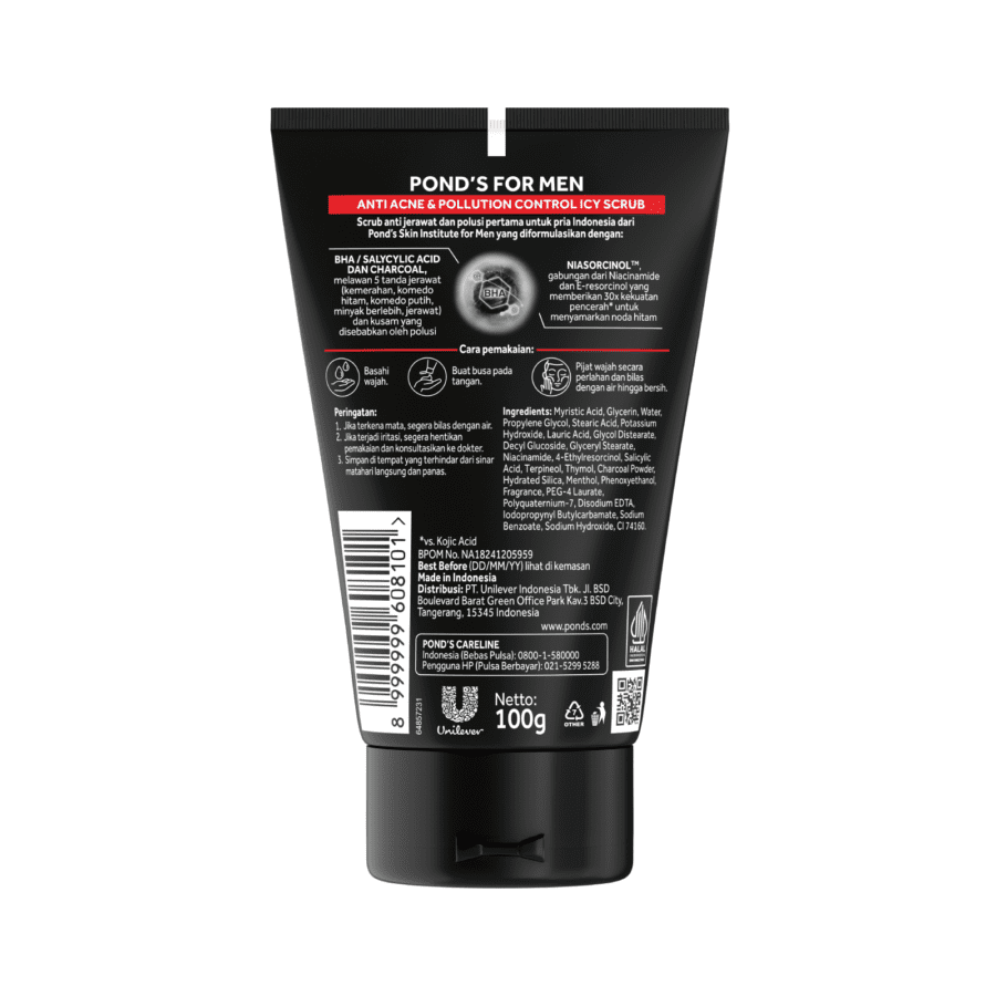 Pond's Men Anti Acne & Pollution Control Icy Scrub Face Wash 100gram