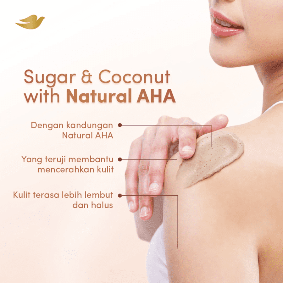 Dove Ice Cream Sugar & Coconut Natural AHA Body Scrub 280gram
