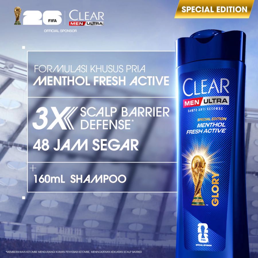Clear Men Menthol Fresh Active Anti-Dandruff Shampoo FIFA World Cup 2026 TM [Limited Edition] 160ml