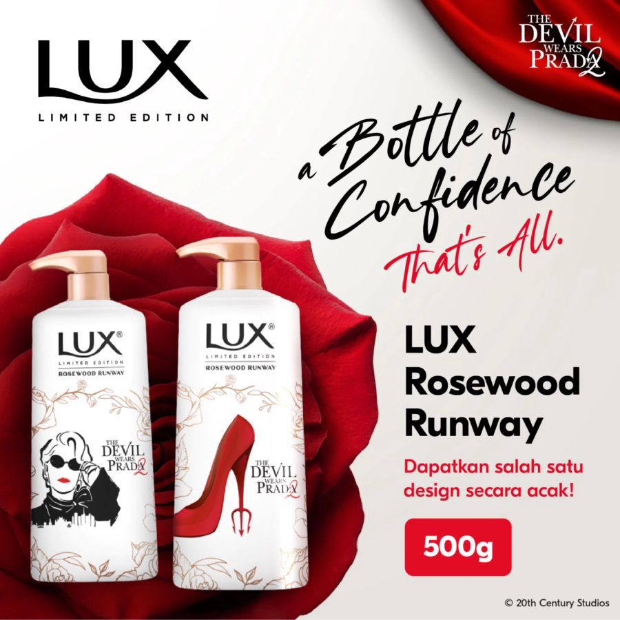 Lux Rosewood Runway Body Wash Pump Bottle [The Devil Wears Prada 2 Limited Edition] 500ml