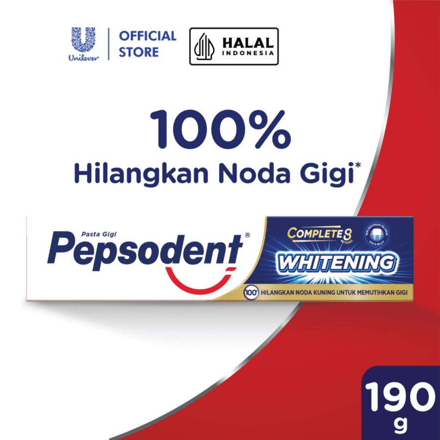 Pepsodent Complete 8 Plus Whitening Pasta Gigi
