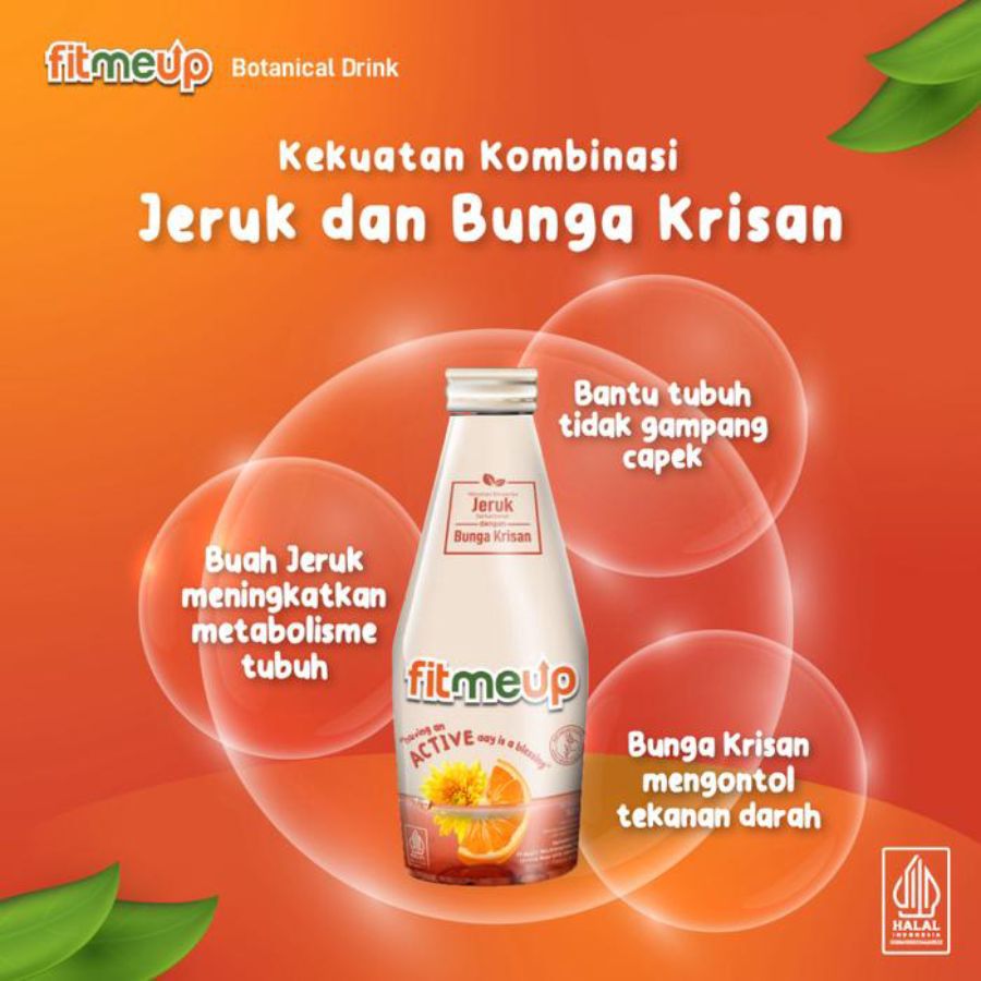 Fitmeup Botanical Drink Active Kombinasi Jeruk & Bunga Krisan 160ml