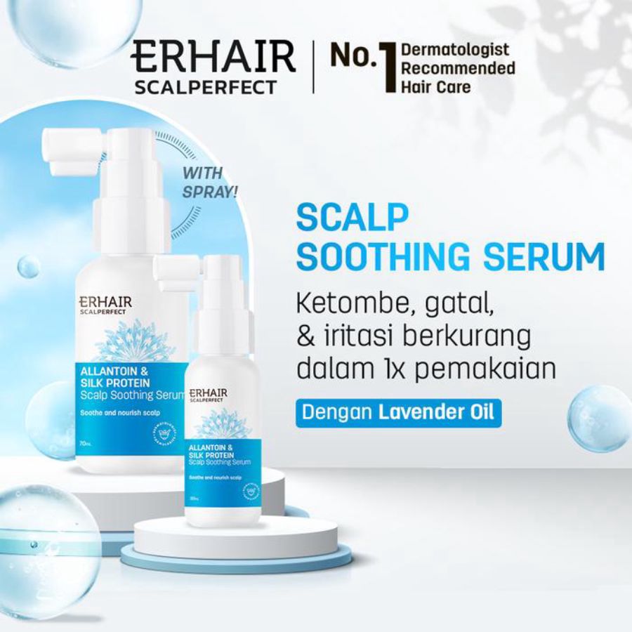 Erhair Scalperfect Allantion & Silk Protein Scalp Soothing Serum Perawatan Rambut 30ml