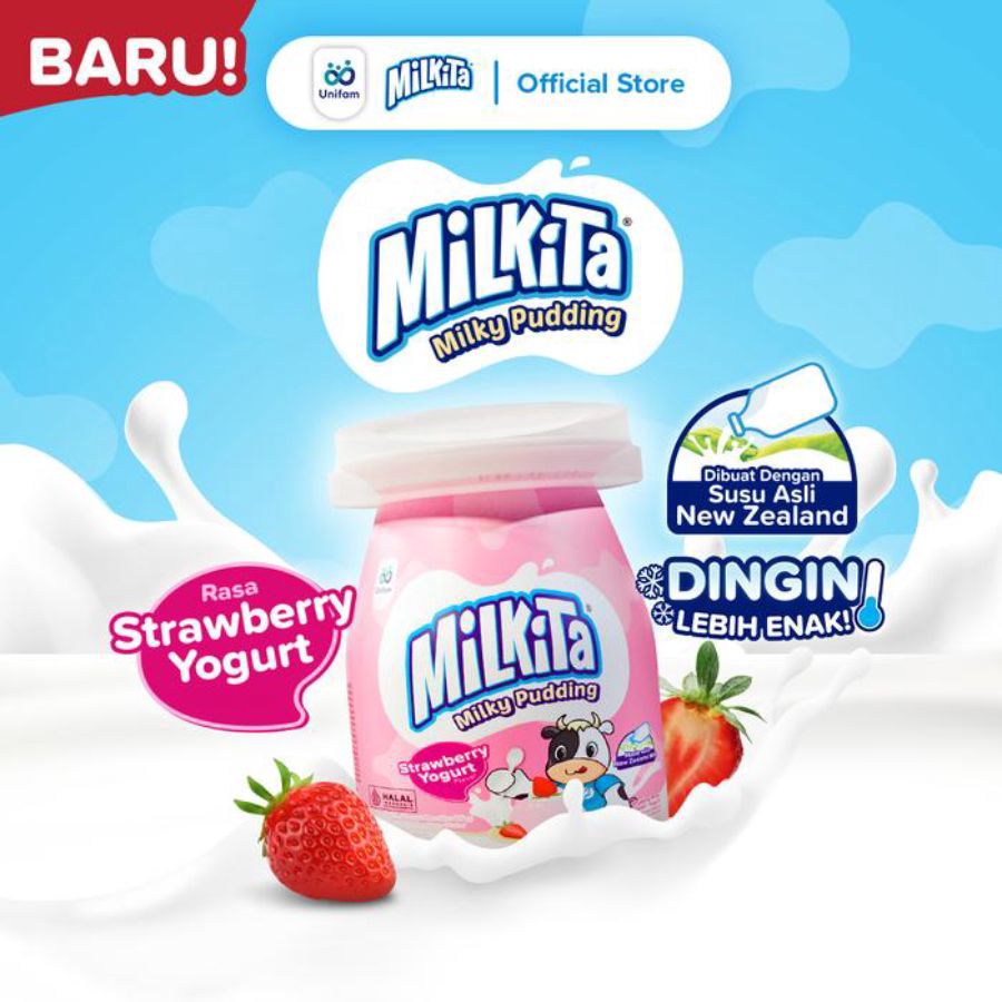 Milkita Milky Pudding Strawberry Yoghurt Flavor