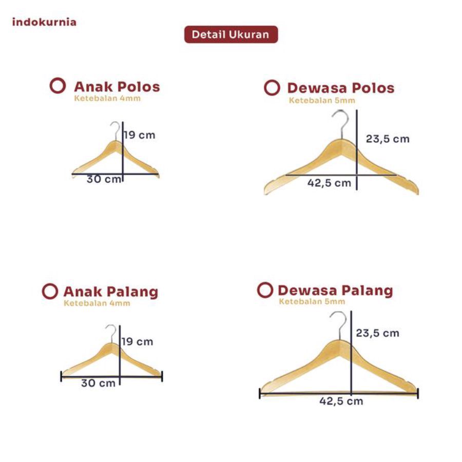 Hanger Anak Palang Natural 1pcs