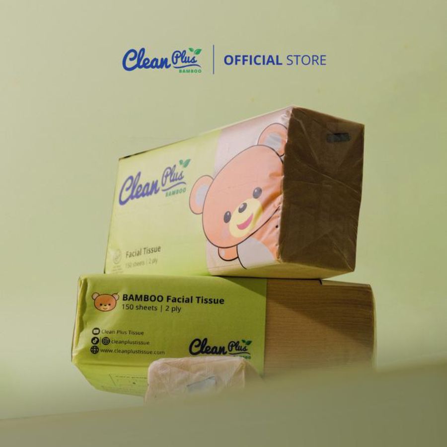 Clean Plus Bamboo Tisu Wajah 2 Ply 150sheets