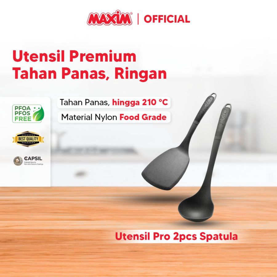 Maxim Utensil Pro Spatula Sutil Ladle Nylon Tahan Panas 2pcs 2pcs