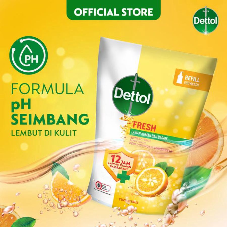 Dettol Fresh Yuzu Citrus Antibacterial Body Wash 500ml