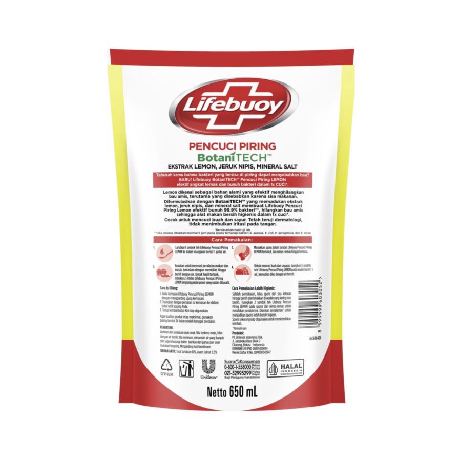 Lifebuoy Lemon & Mineral Salt Cairan Pencuci Piring 650ml
