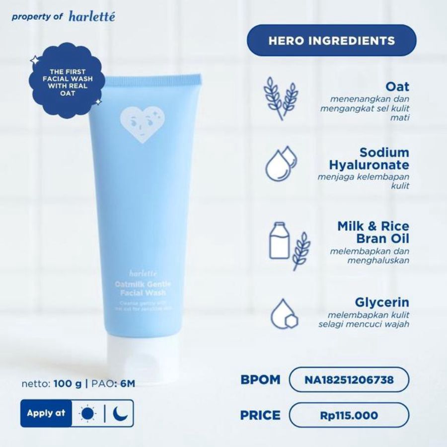 Harlette Oatmilk Gentle Facial Wash 100gram