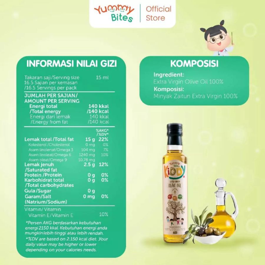 Yummy Bites Kiddy Extra Virgin Olive Oil MPASI