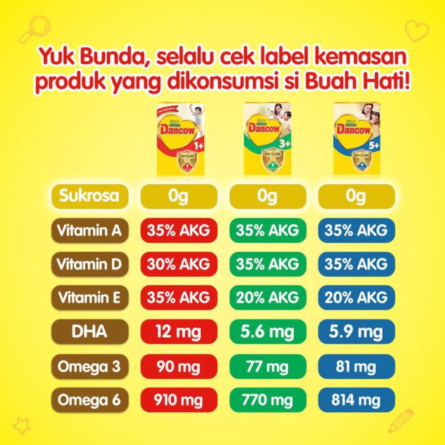 Dancow 5+ Imunutri Vanila Susu Formula 5-7 Tahun 750gram