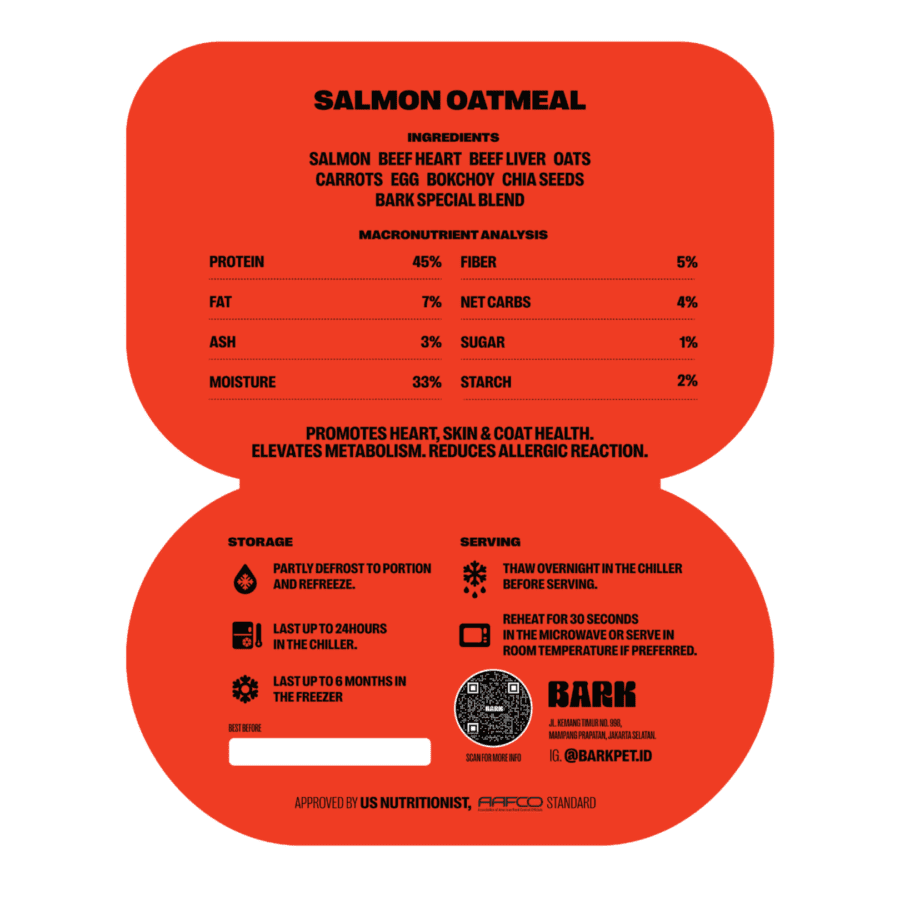 BARK Salmon Oatmeal Makanan Anjing Basah 500gram