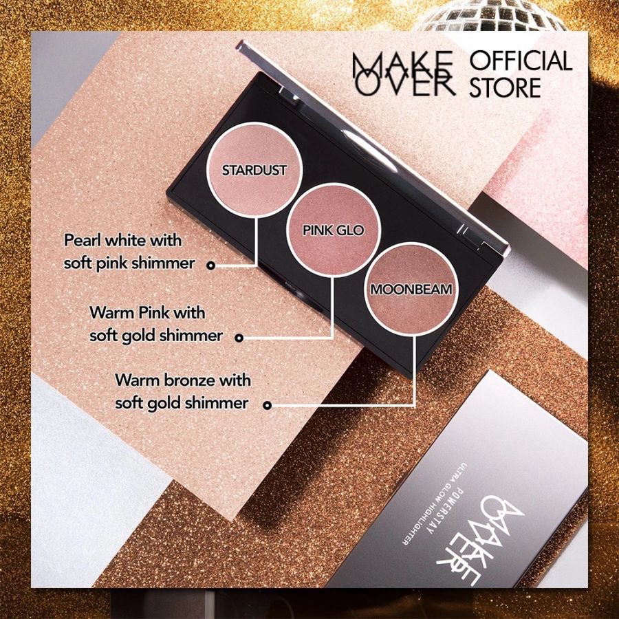 MAKE OVER Powerstay Ultra Glow Palette Highlighter 1pcs