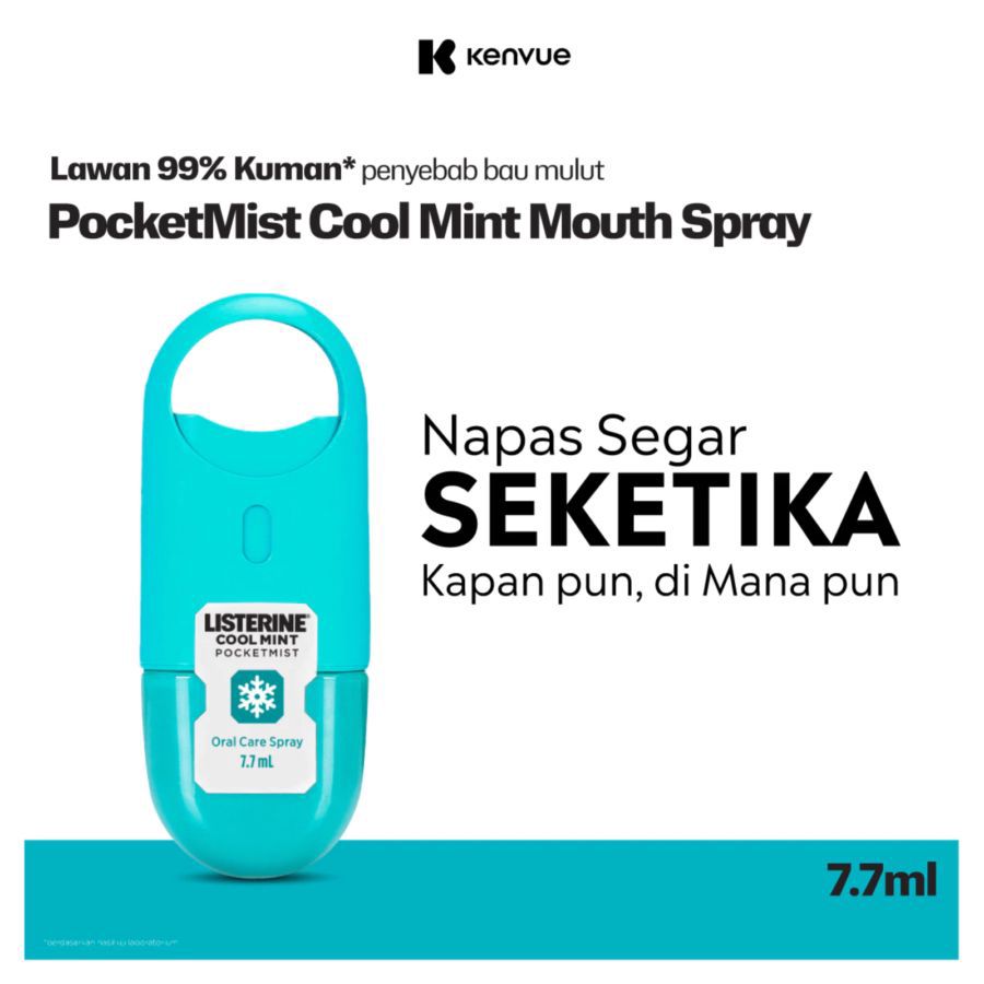 Listerine Cool Mint Pocketmist Mouthspray 7.7ml 1pcs