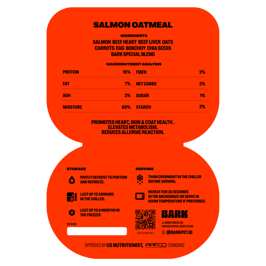 BARK Salmon Oatmeal Makanan Anjing Basah 100gram