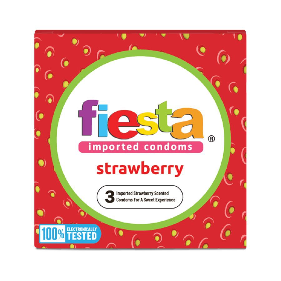 Fiesta Strawberry Kondom Pria 3sachets