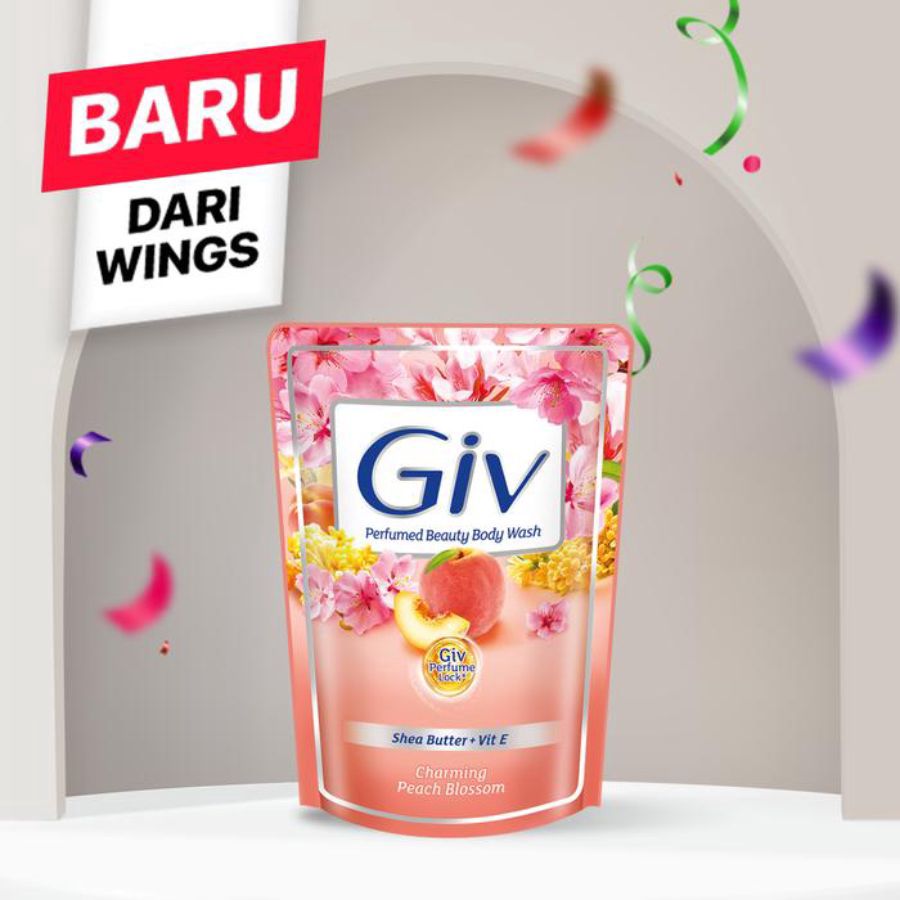 Giv White Charming Peach Blossom Body Wash Pouch 800ml