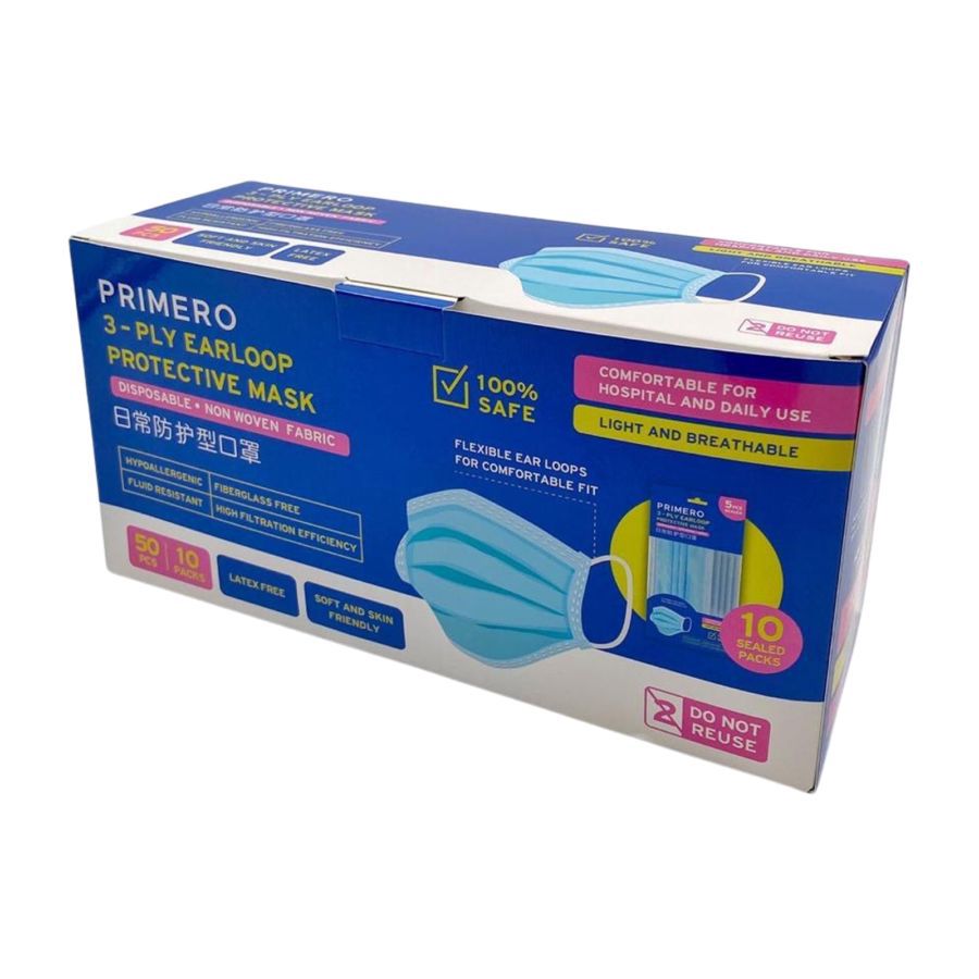 Primero 3 Ply Earloop Masker 1box