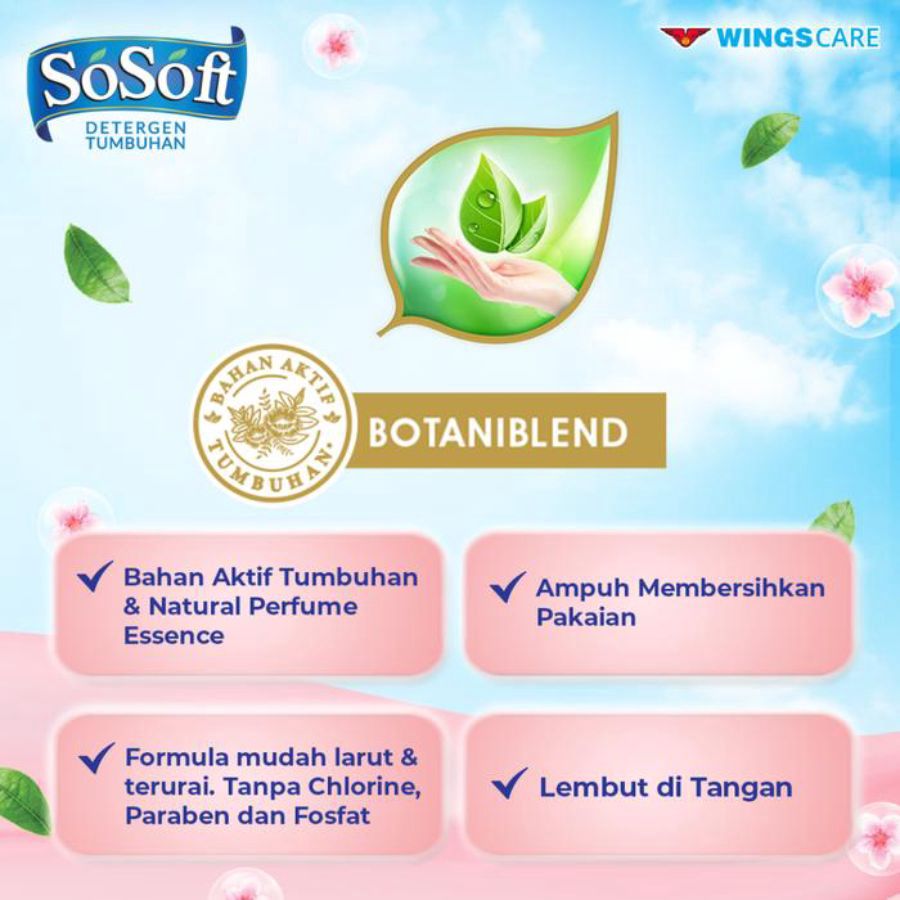 So Soft Sakura Blossom Deterjen Cair Pouch 1500ml