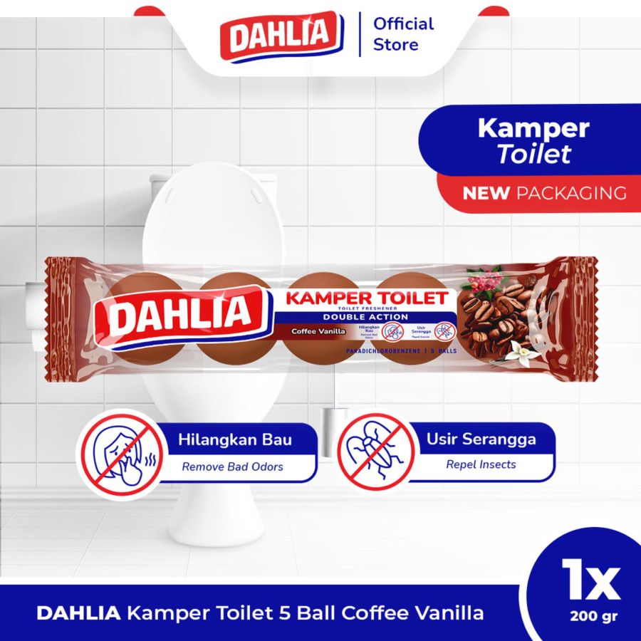 Dahlia Kamper Toilet Ball Coffee Vanilla Pengharum Ruangan 5pcs