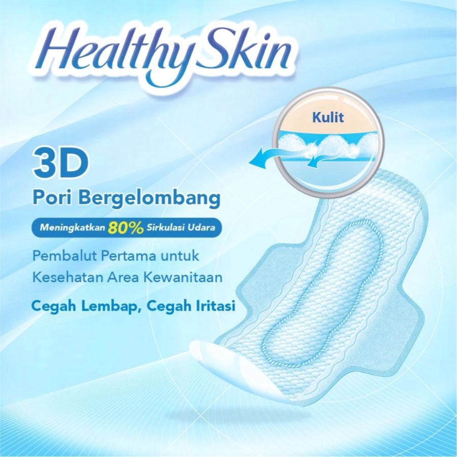 Laurier Healthy Skin Night Wing 35cm Pembalut Kewanitaan 6pcs
