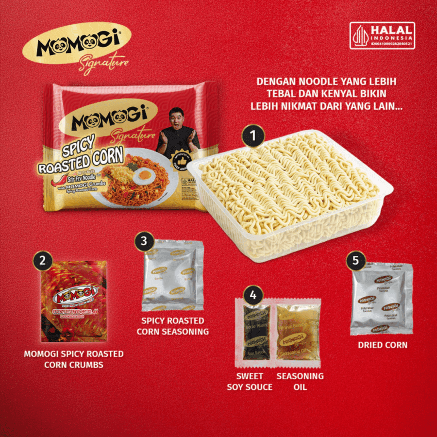 Momogi Signature Spicy Roasted Corn Mie Instan 115gram