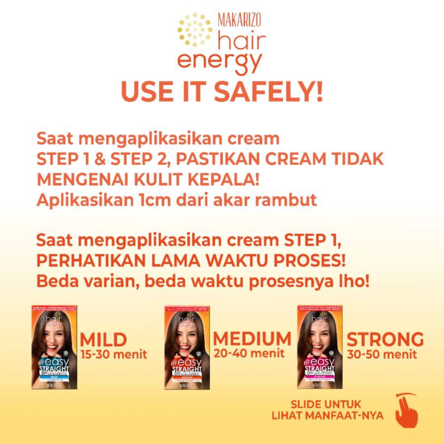 Makarizo Hair Energy Easy Straight Medium Pelurus Rambut 120ml