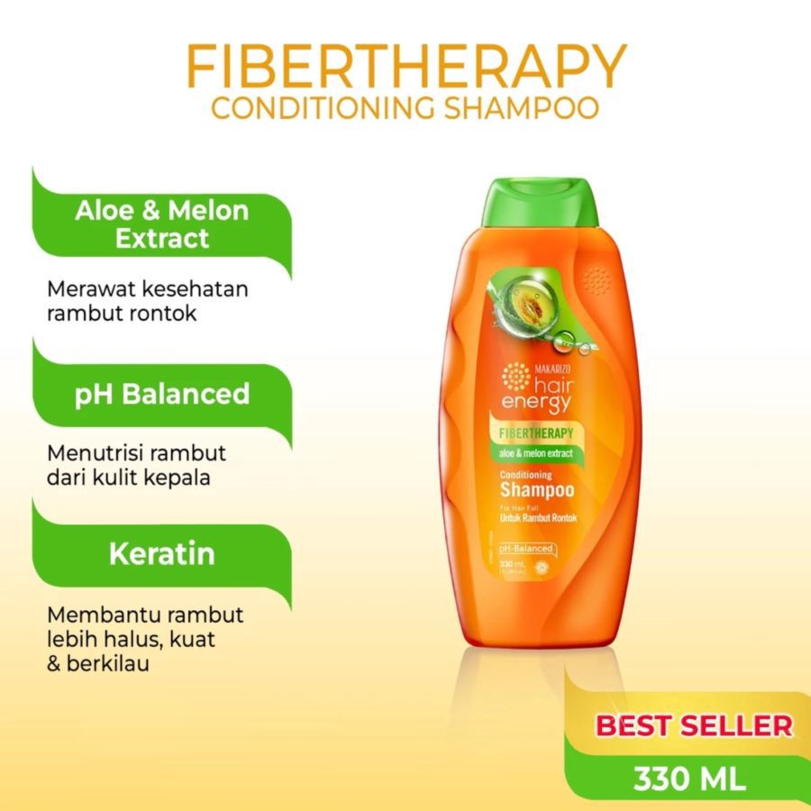 Makarizo Hair Energy Fibertherapy Aloe & Melon Conditioning Shampoo 330ml