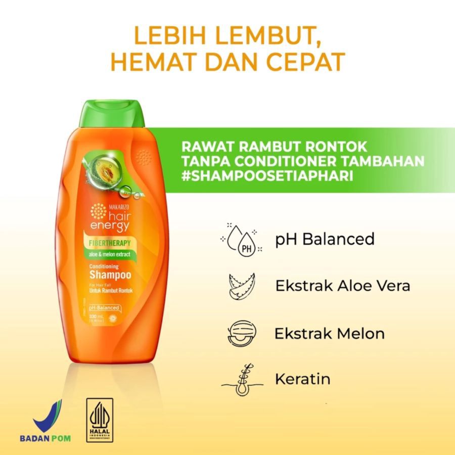 Makarizo Hair Energy Fibertherapy Aloe & Melon Conditioning Shampoo 330ml