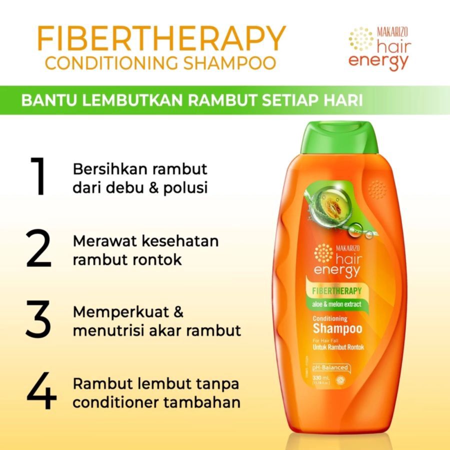 Makarizo Hair Energy Fibertherapy Aloe & Melon Conditioning Shampoo 330ml