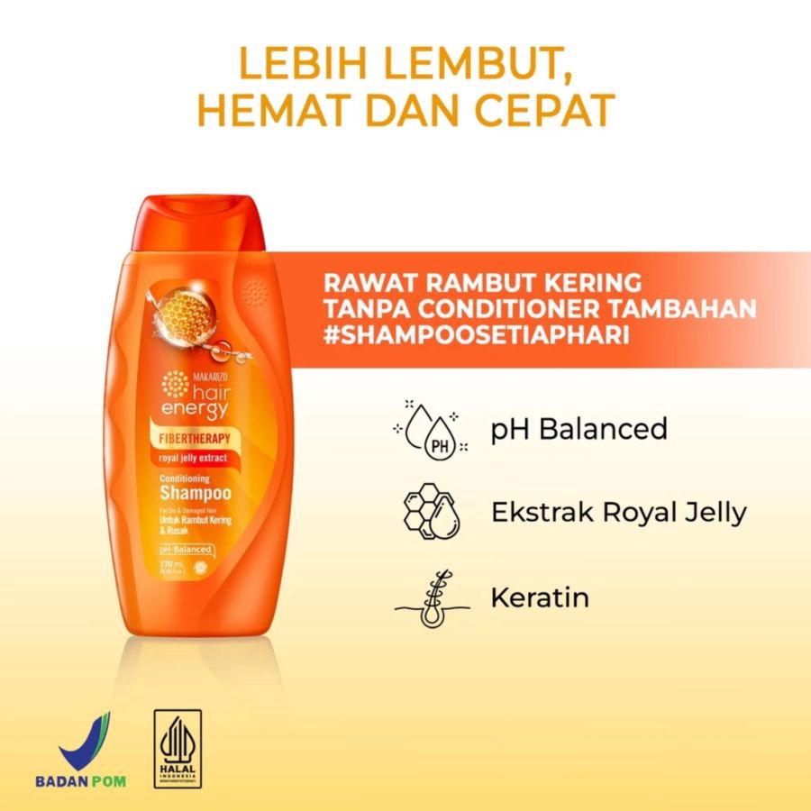 Makarizo Hair Energy Fibertherapy Royal Jelly Conditioning Shampoo 170ml