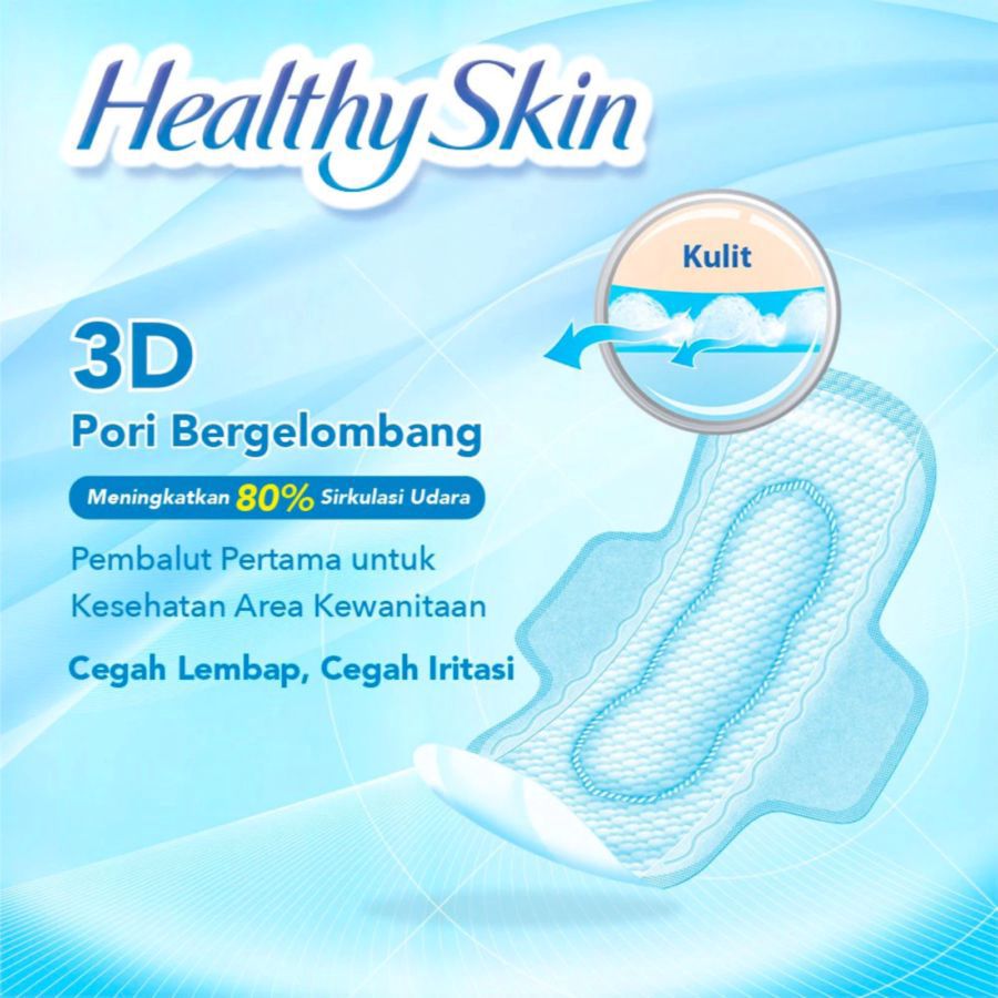 Laurier Healthy Skin Day Wing 22cm Pembalut Kewanitaan 9pcs