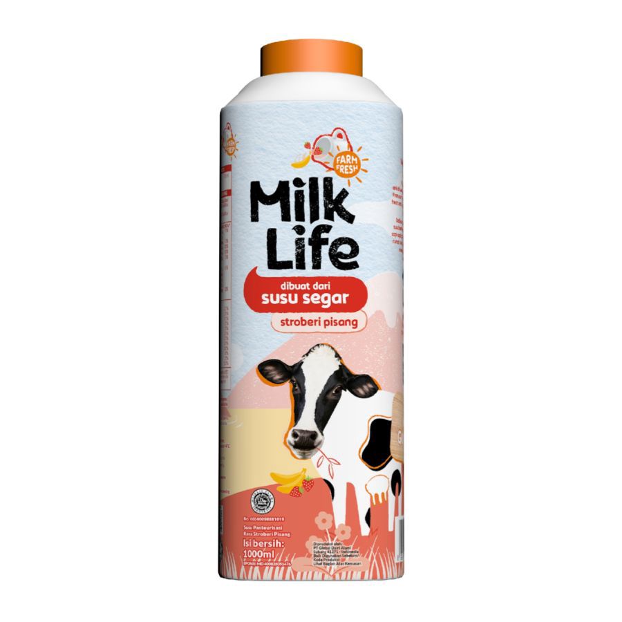 Milk Life Fresh Milk Strawberry Banana 1000ml
