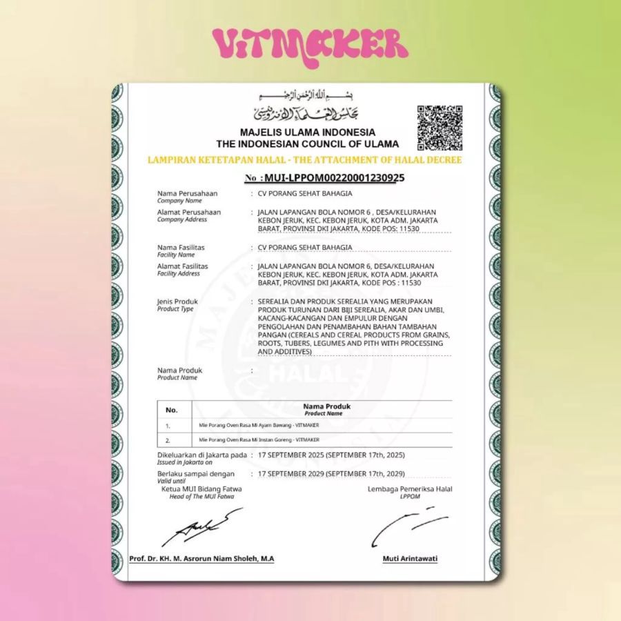 Vitmaker Mie Porang Kuah Ayam Bawang Mie Instan 75gram