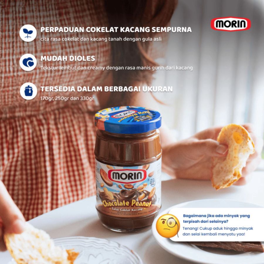 Morin Twin Chocolate Peanut Botol 150gram 150gram