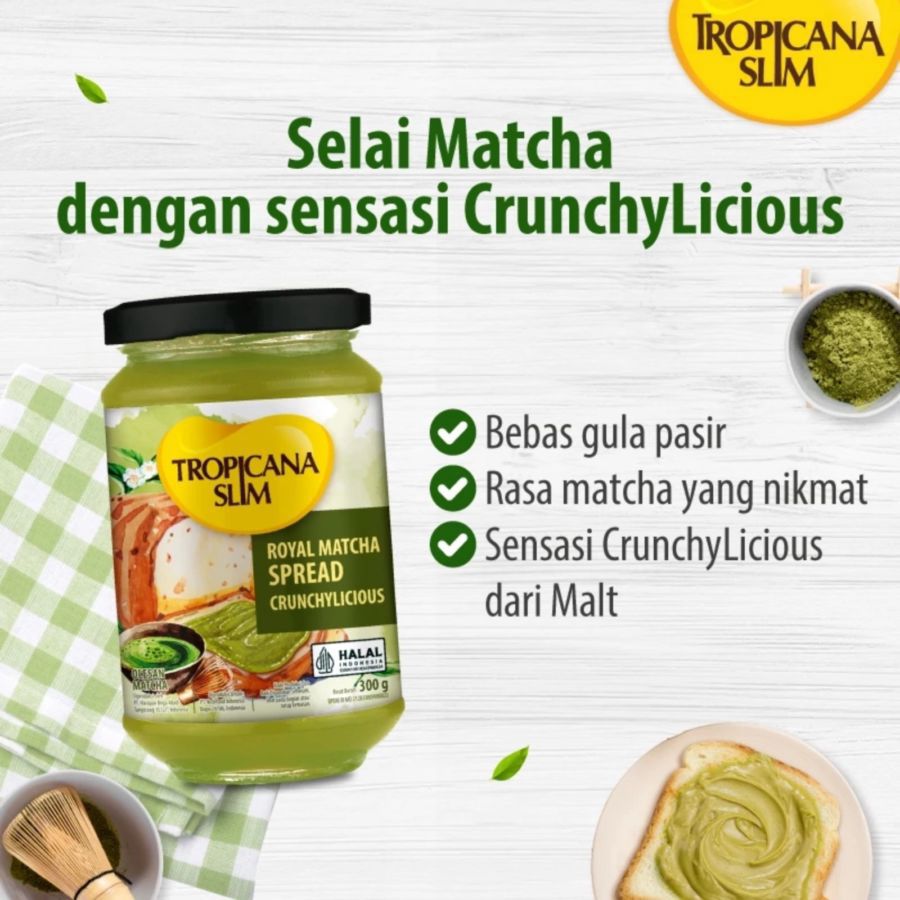 Tropicana Slim Royal Matcha Spread Crunchylicious 300gram