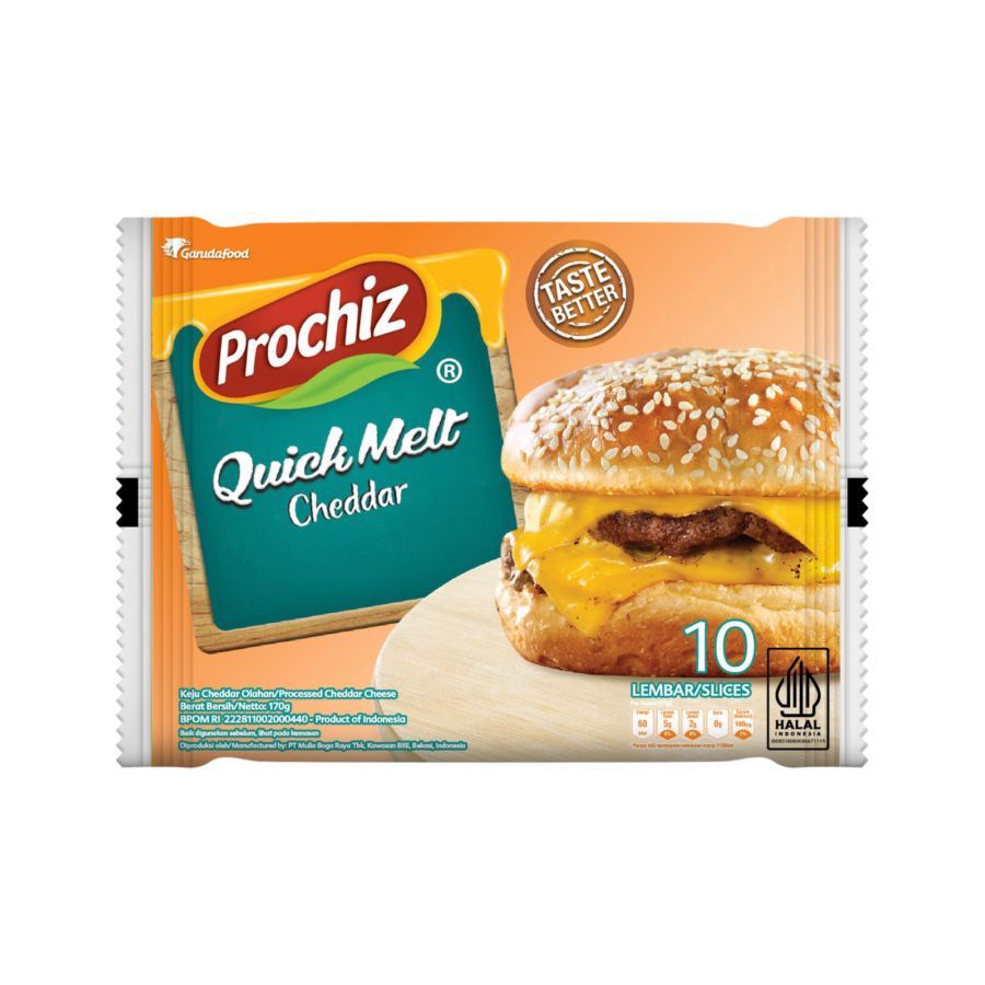 Prochiz Quick Melt Cheddar Keju Slice 10’s 170gram
