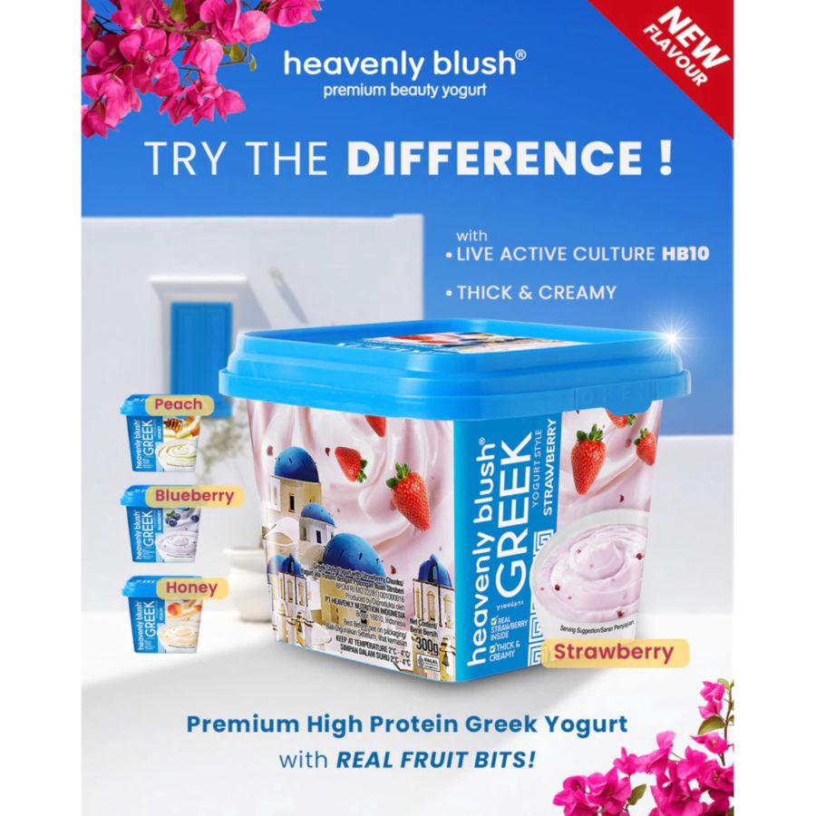 Heavenly Blush Greek Yogurt Strawberry 300gram