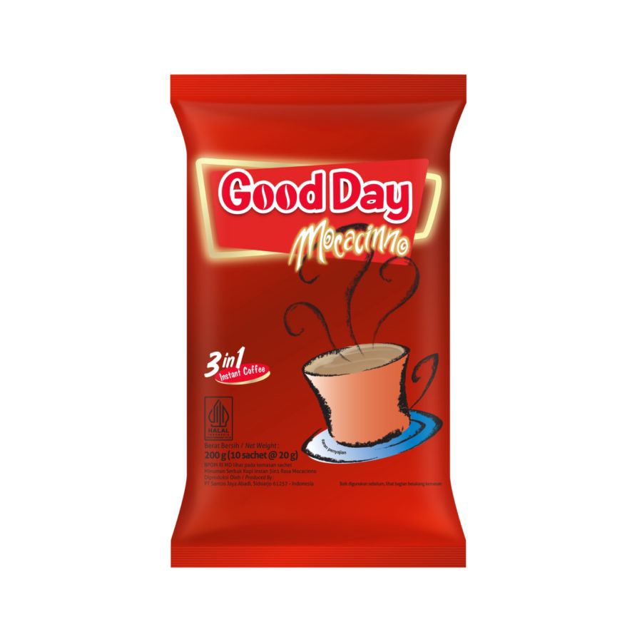 Good Day Moccacinno 3in1 Kopi Bubuk 10 sachets x 20gr 200gram