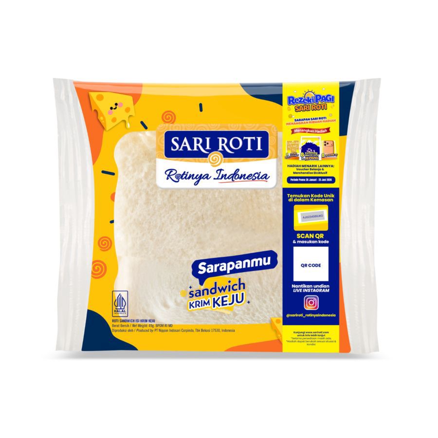 Sari Roti Sandwich Krim Keju 46gram