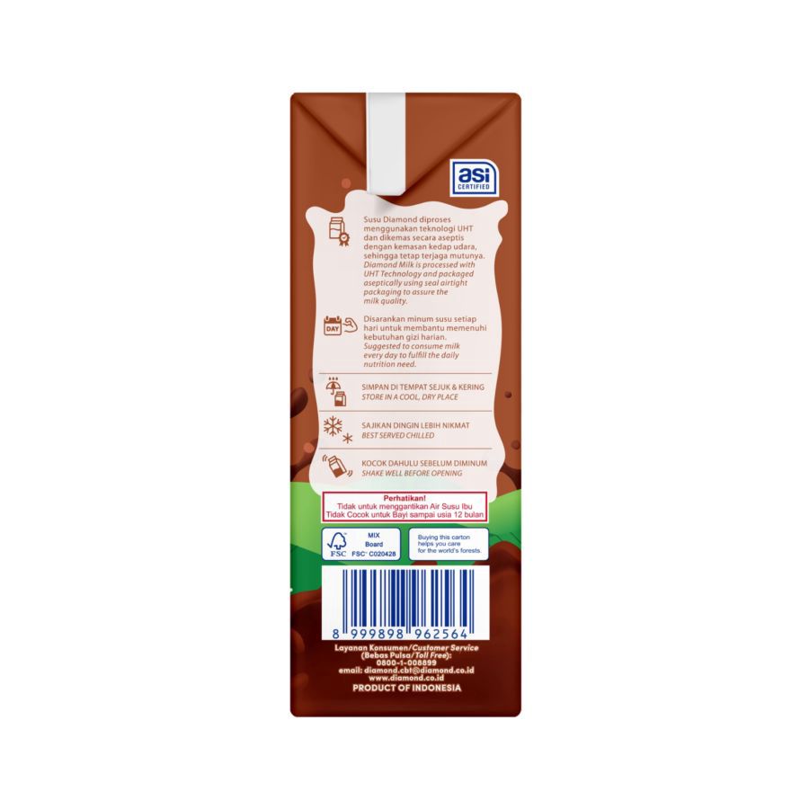 Diamond Chocolate Susu UHT 200ml