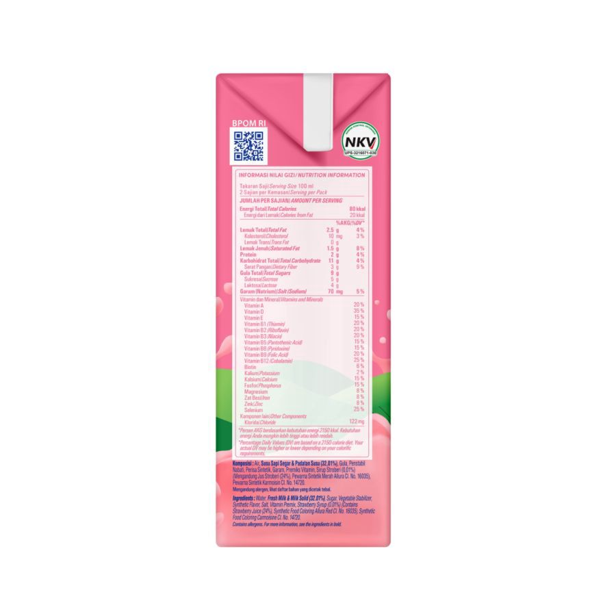Diamond Strawberry Susu UHT 200ml
